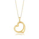 14k Yellow Gold Floating Heart Drop Pendant-5