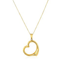 14k Yellow Gold Floating Heart Drop Pendant-6