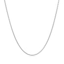 14k White Gold Round Cable Link Chain 1.1mm-7