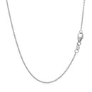 14k White Gold Round Cable Link Chain 1.1mm-8