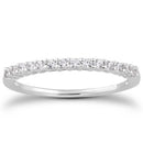 14k White Gold Shared Prong Diamond Wedding Ring Band with Airline Gallery-3