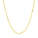 14k Yellow Gold Diamond-Cut Alternating Bead Chain 1.2mm-9