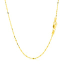14k Yellow Gold Diamond-Cut Alternating Bead Chain 1.2mm-10