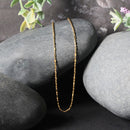 14k Yellow Gold Diamond-Cut Alternating Bead Chain 1.2mm-11