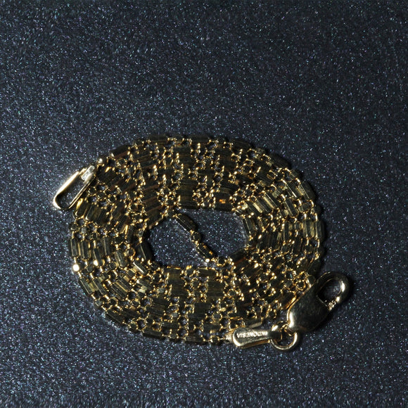 14k Yellow Gold Diamond-Cut Alternating Bead Chain 1.2mm