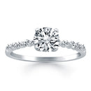 14k White Gold Diamond Engagement Ring with Shared Prong Diamond Accents-4