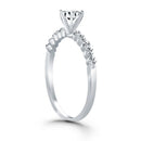 14k White Gold Diamond Engagement Ring with Shared Prong Diamond Accents-6