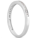 14k White Gold Slender Channel Set Diamond Wedding Ring Band Set 1/2 Around-4