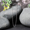 14k White Gold Diamond Cut Cable Link Chain 1.5mm-11