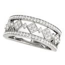 Diamond Studded Square Motif Ring in 14k White Gold (1/2 cttw)-5