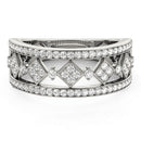 Diamond Studded Square Motif Ring in 14k White Gold (1/2 cttw)-6