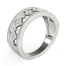 Diamond Studded Square Motif Ring in 14k White Gold (1/2 cttw)-8