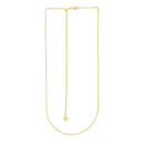 14k Yellow Gold Adjustable Wheat Chain 1.0mm-6