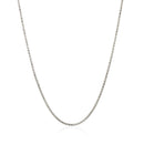 14k White Gold Adjustable Popcorn Chain 1.3mm-8