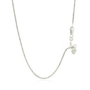 14k White Gold Adjustable Popcorn Chain 1.3mm-9