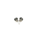 14k White Gold Stud Earrings with Black Faceted Cubic Zirconia(6mm)-7