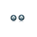 14k Yellow Gold Cultured Black Pearl Stud Earrings (6.0 mm)-5