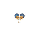 14k Yellow Gold Cultured Black Pearl Stud Earrings (6.0 mm)-7
