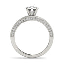 14k White Gold Round Diamond Bypass Style Engagement Ring (1 1/2 cttw)-8