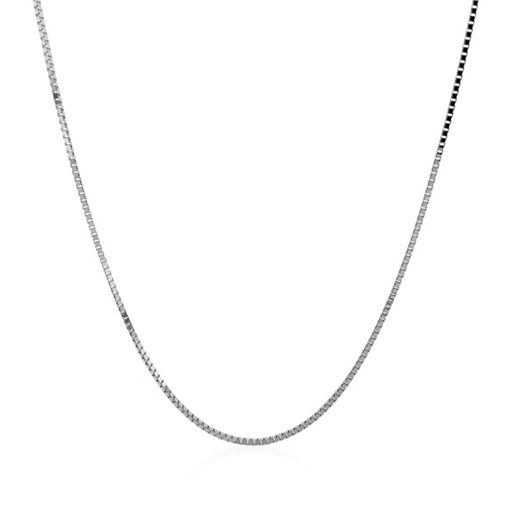 14k White Gold Classic Box Chain 0.8mm