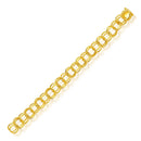 14k Yellow Gold Solid Double Link Charm Bracelet 10.0mm-2
