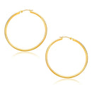 14k Yellow Gold Polished Hoop Earrings (30mm)-2