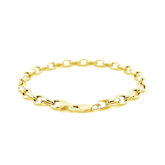 4.6mm 14k Yellow Gold Oval Rolo Bracelet