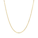 14k Yellow Gold Diamond Cut Cable Link Chain 1.1mm-10