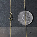 14k Yellow Gold Diamond Cut Cable Link Chain 1.1mm-14
