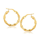 14k Yellow Gold Hoop Earrings (1 inch)-2
