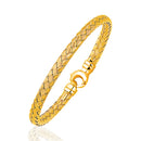 Fancy Weave Bangle in 14k Yellow Gold (5.0mm)-2