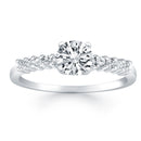 14k White Gold Shared Prong Accent Diamond Engagement Ring-4