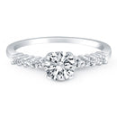 14k White Gold Shared Prong Accent Diamond Engagement Ring-5