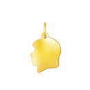 14k Yellow Gold Small Girl Head Charm-2