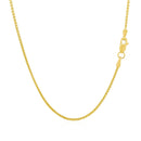 14k Yellow Gold Diamond Cut Round Wheat Chain 1.1mm-10