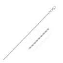 2.0mm 14k White Gold Solid Diamond Cut Rope Bracelet-5