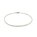 2.0mm 14k White Gold Solid Diamond Cut Rope Bracelet-7