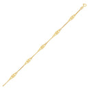 14k Yellow Gold Anklet with Fancy Diamond Shape Filigree Stations-4