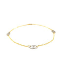 14k Two Tone Gold Entwined Heart Stationed Anklet-6