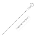 14k White Gold Faceted Cable Link Chain 1.3mm-6