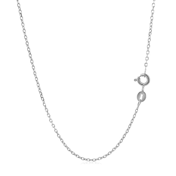 14k White Gold Faceted Cable Link Chain 1.3mm
