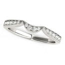 14k White Gold Milgrained Curved Wedding Diamond Band (1/6 cttw)-2