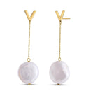 14k Yellow Gold Tesoro Pearl Drop Earrings-3