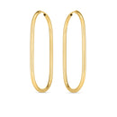 14k Yellow Gold Endless Large Paperclip Hoop Earrings-4