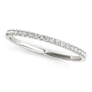14k White Gold Slim Pave Set Diamond Wedding Band (1/8 cttw)-2