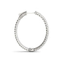 14k White Gold Diamond Hoop Double Sided Three Row Earrings (2 cttw)-7