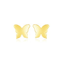 14k Yellow Gold Polished Butterfly Earrings-3
