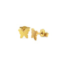 14k Yellow Gold Polished Butterfly Earrings-4