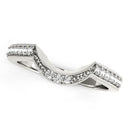 14k White Gold Round Diamond Curved Antique Wedding Band (1/4 cttw)-2