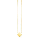 14k Yellow Gold Necklace with Polished Round Pendant with Diamond-4